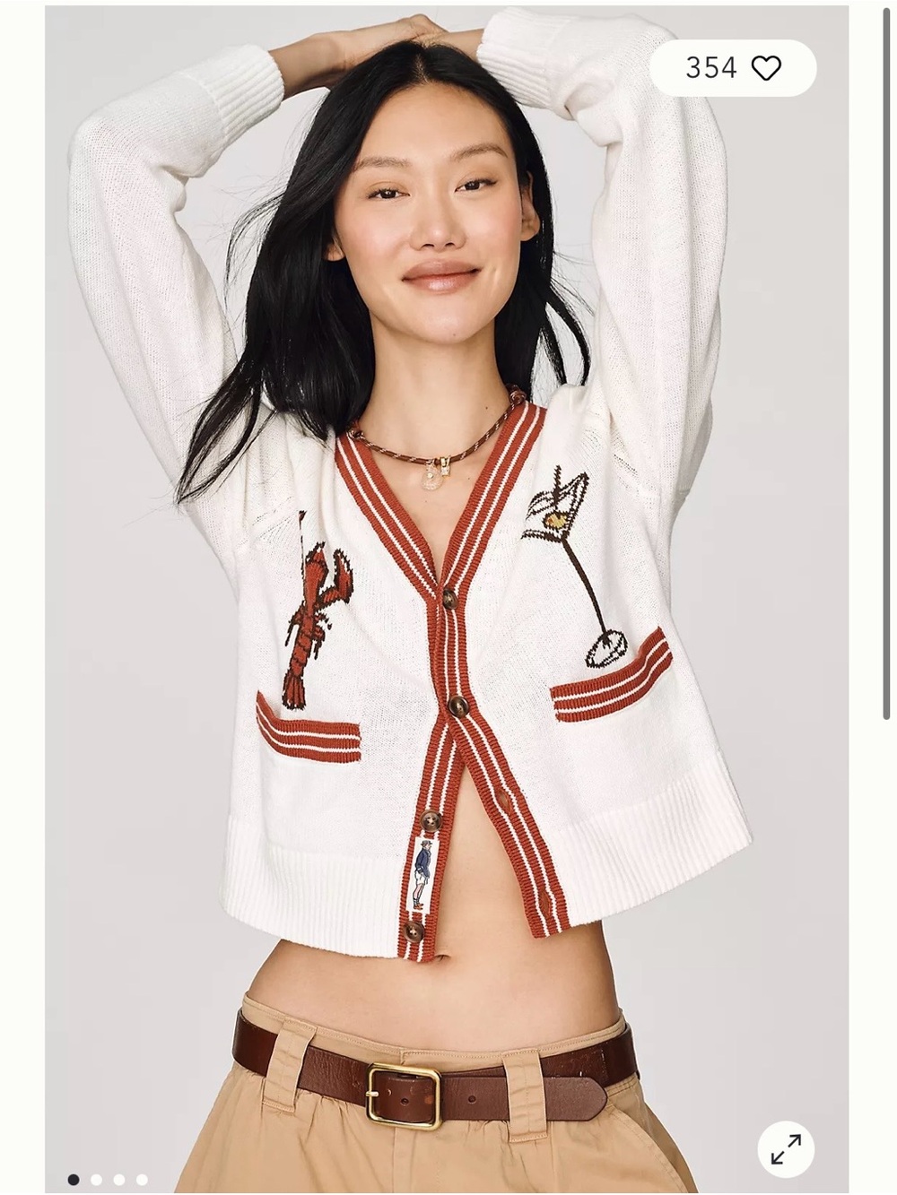 Rowing Blazers Lobster with Martini Cardigan for Anthropologie